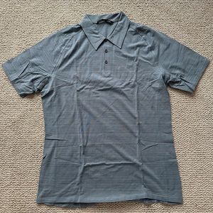 Nau pin striped steel blue polo L